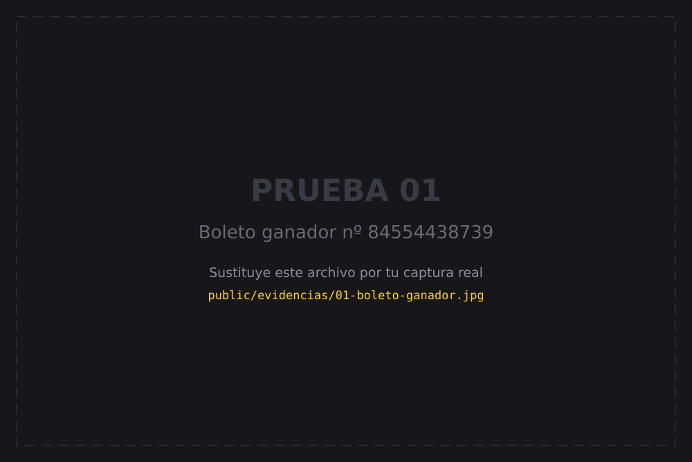 Boleto ganador nº 84554438739
